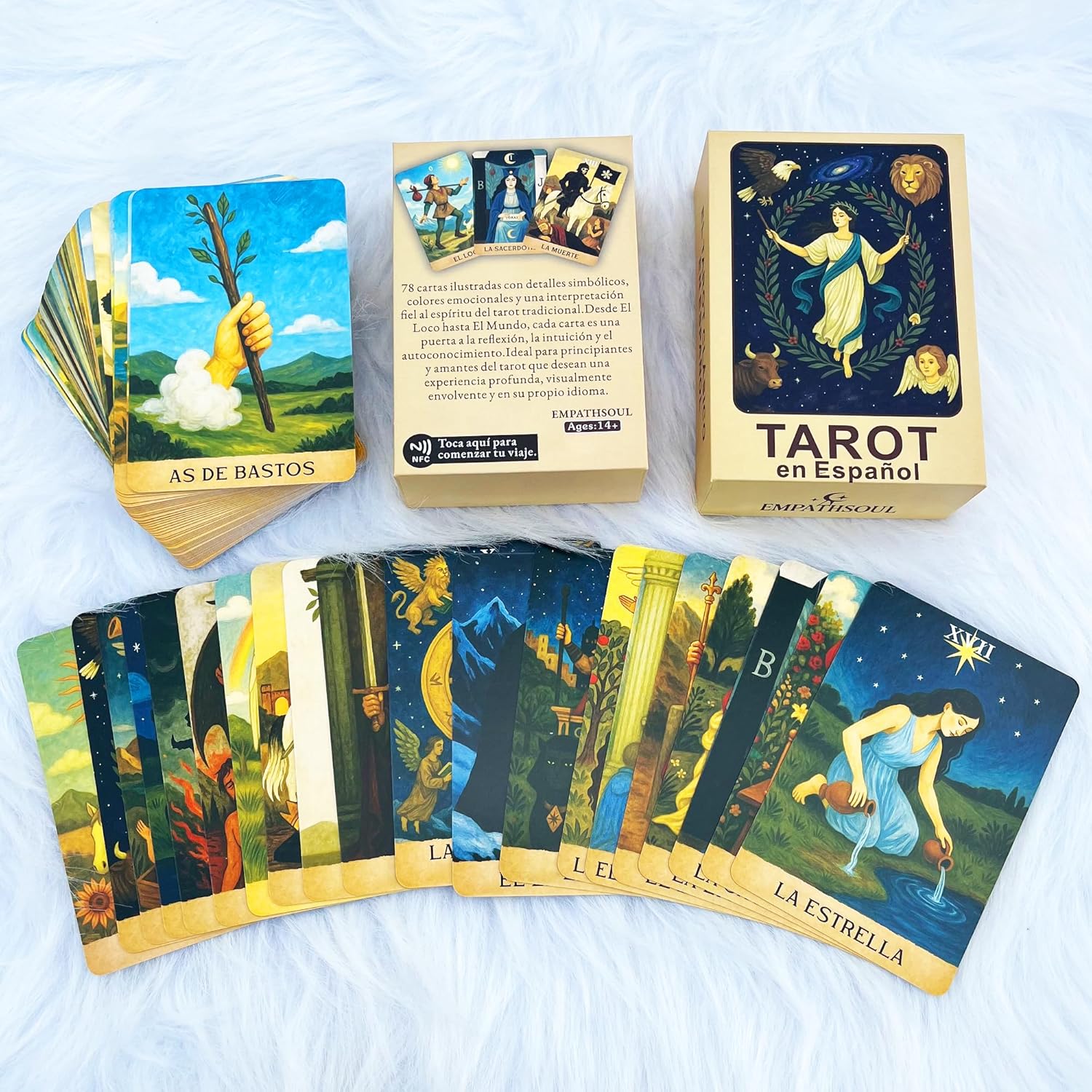 سطح التارو الإسباني، بطاقات ال - مراجعة Tarot Cards Deck With Guidebook وسعره
