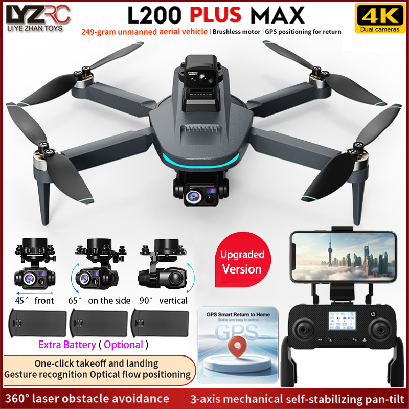 جديد L200 PLUS MAX نظام تحديد  - مراجعة Fpv Brushless Rc Drone 4K وسعره